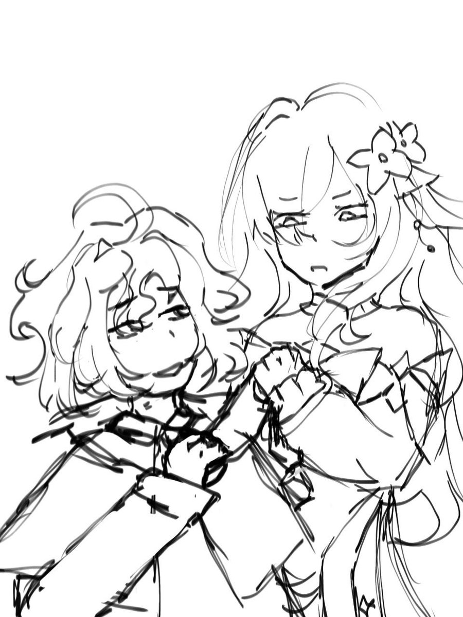 Estelleemcln's tweet photo. idk what is this, but you can imagine a conversation here :D #vodyanitsa #mitya #genshin #vodyamitya #sketch https://t.co/OZ82uHzjH9