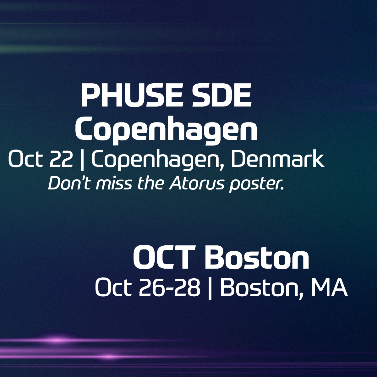 AtorusR's tweet photo. Eight events, both sides of the Atlantic. All in October. Book time with us: https://t.co/mgbJ0JQJlV

#DataThatDoes #Atorus #ClinicalAnalytics #StatisticalProgramming #ClinicalTrials #OpenSource #Rstats https://t.co/uhDza8Oek5