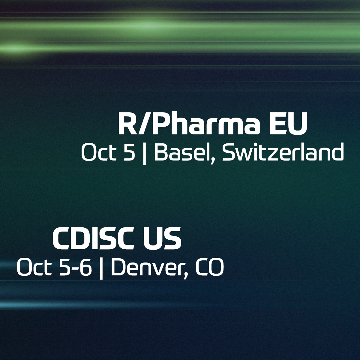 AtorusR's tweet photo. Eight events, both sides of the Atlantic. All in October. Book time with us: https://t.co/mgbJ0JQJlV

#DataThatDoes #Atorus #ClinicalAnalytics #StatisticalProgramming #ClinicalTrials #OpenSource #Rstats https://t.co/uhDza8Oek5