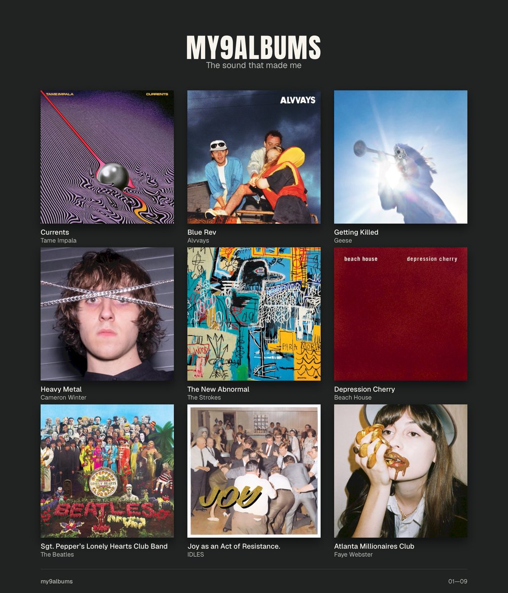AriefFitroh's tweet photo. 9 albums that made me. https://t.co/RRbhmdOeaa