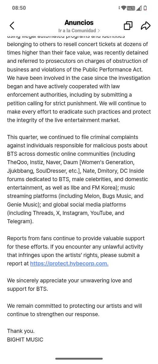 kajjthv's tweet photo. Incluso salió un comunicado de la empresa para poder reportar violaciones contra la seguridad de los chicos manas 
https://t.co/HOsfiFPGSW https://t.co/m7tAUDuSax