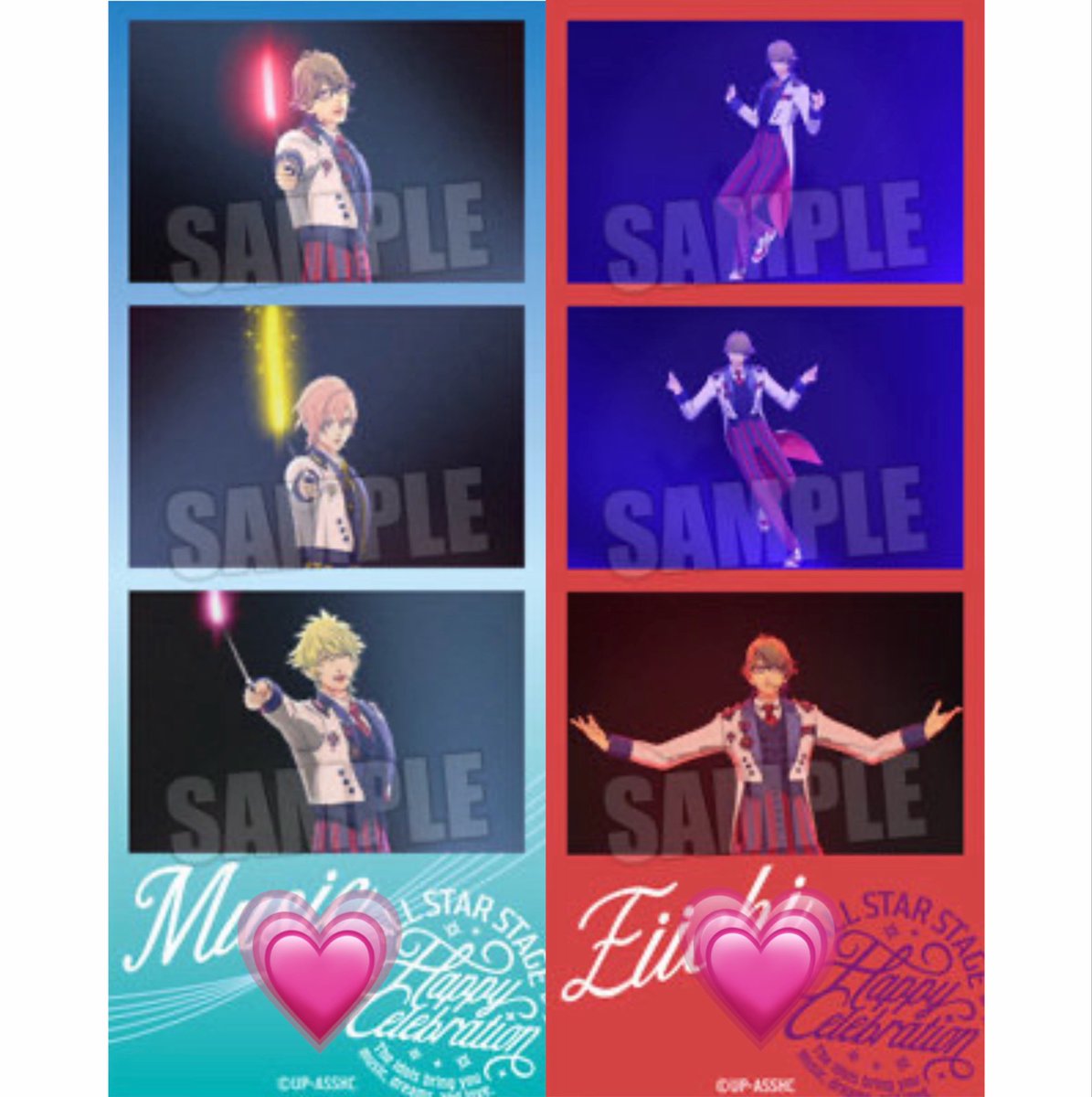 II9I_chi's tweet photo. 【ASS 3コマステッカー MUSIC】
 こちら交換していただける方、お気軽にお声掛け下さい🙇🏻‍♀️

譲￤音也 翔 嶺二 大和 各1

求￤瑛一ソロ / 瑛一含む3人

事前通販で購入済み。
ソロ同士、3人組同士希望です。
ASSBE うたプリ https://t.co/G7gS8OvmHr