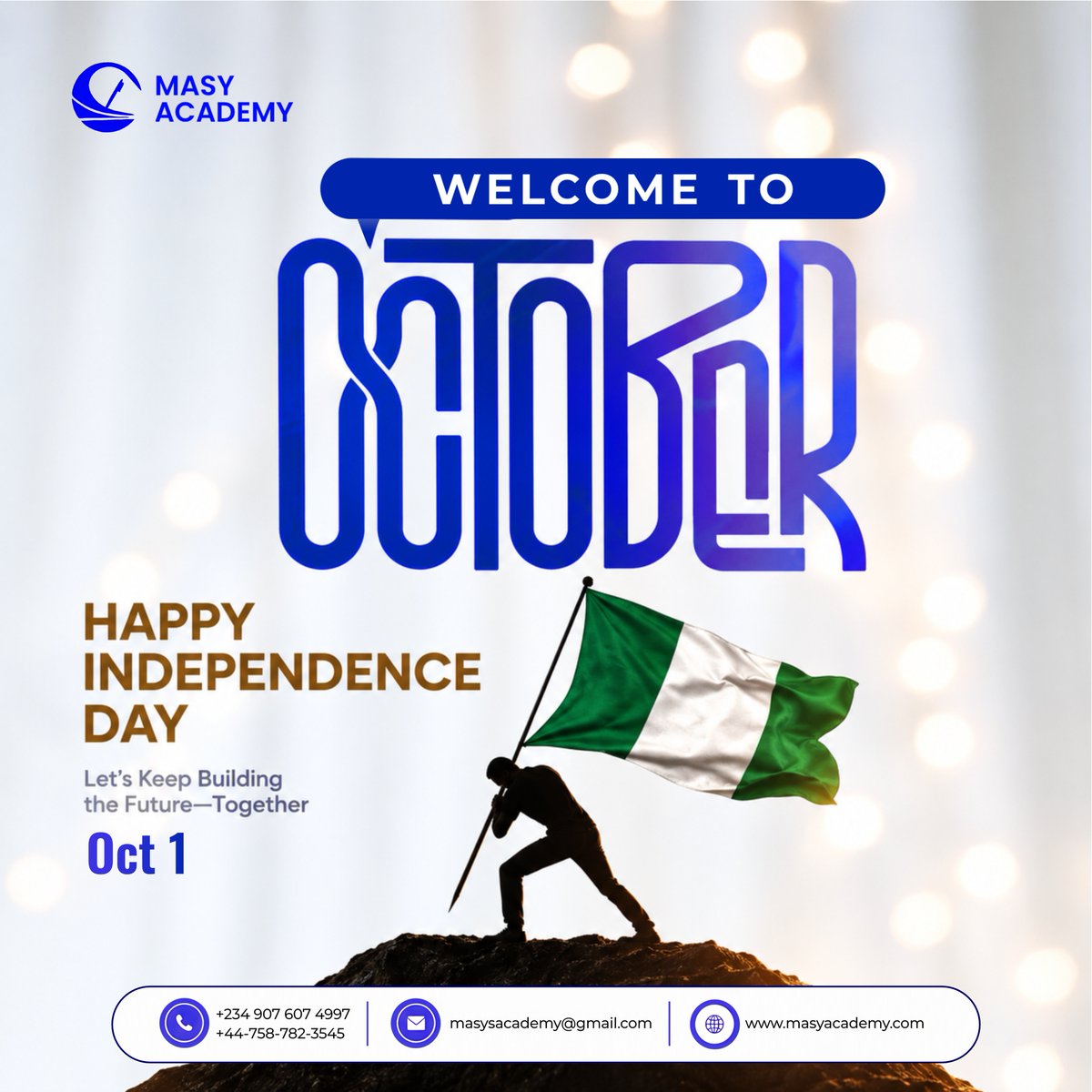 masyacademy's tweet photo. Welcome to October. Happy Independence Day 🇳🇬

A new month, and a reminder of why we do this work, raising kids abroad who carry their history proudly. https://t.co/FzYMqUEe1f
