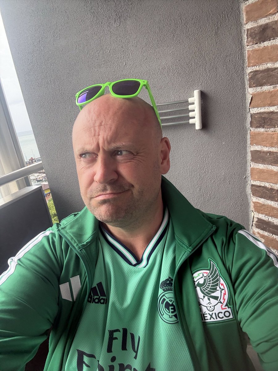 AMshirts2025's tweet photo. So, am I wearing too much green? #Mexico #RealMadrid https://t.co/wpI23ywToK