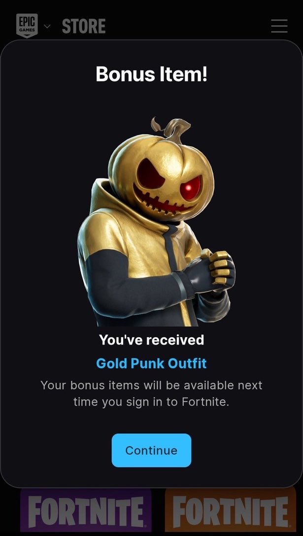 TVS_Yarin3's tweet photo. Whoever redeems a Fortnite gift card gets the Gold Punk Outfit! https://t.co/JgLikK4H48