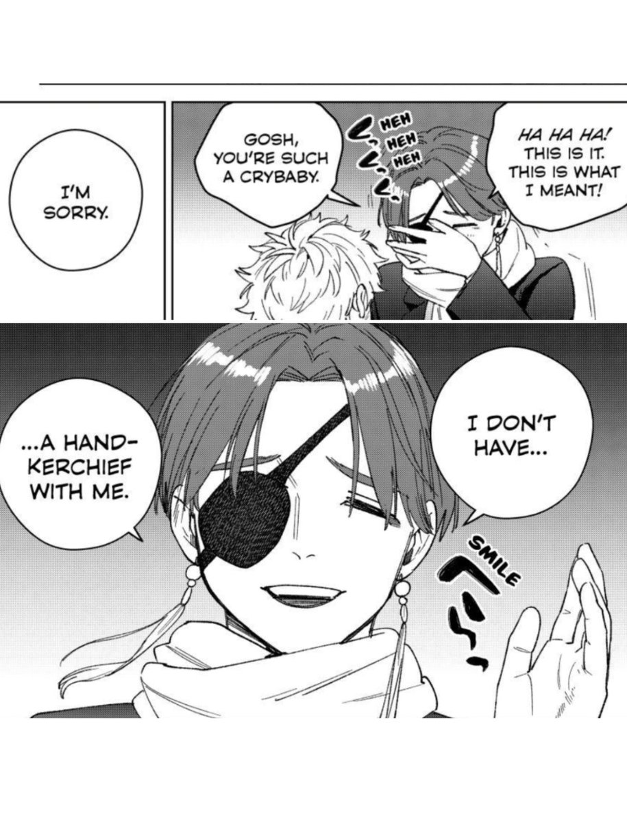 lovesuonire's tweet photo. By the way, reading this scene again, we can say that Suo has always kept a handkerchief or towel ready for Nirei since he didn't sweat much 🫠💔💔 https://t.co/W43HXC8zUM