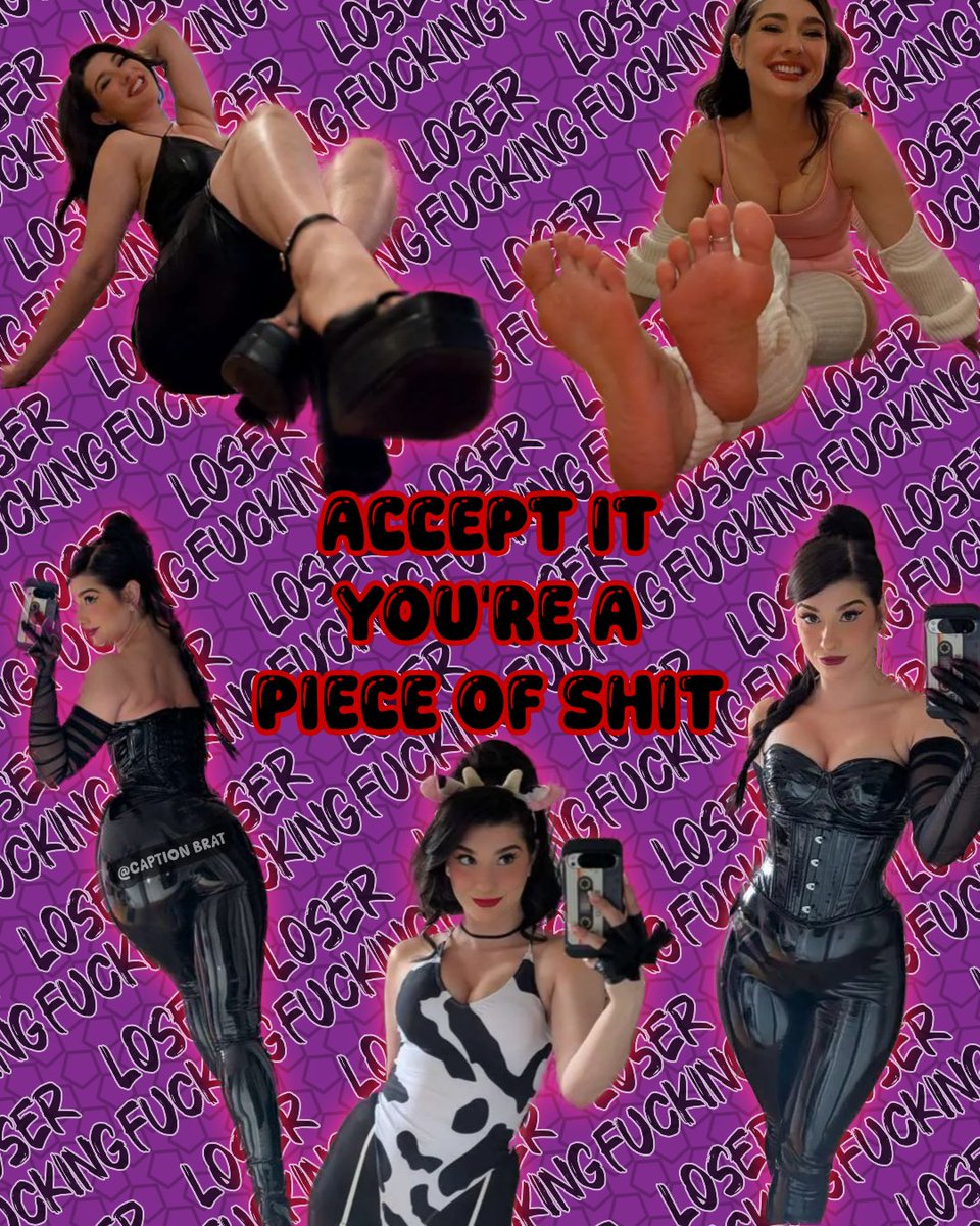 CaptionBrat's tweet photo. Goon Girl Alphabet Day 9 - Invadervie 

You call yourself a man?
You're a pig, desperate and hopeless.
You whimper at her feet while you throw every last dollar at her feet begging for even the spit that drips from her tongue.

#CaptionBrat #loser #beta #edit #caption #simp https://t.co/08QbQgmZZg