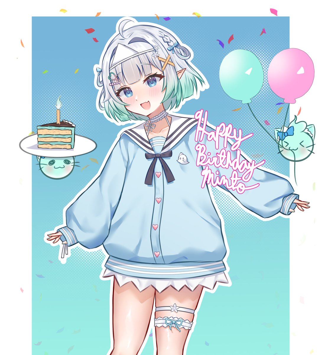 JayKriver's tweet photo. HAPPY BIRTHDAY MINTO!!!!💚👻
You are the most cutest, sweetest and hardworking ghost maid ever! I'm proud to call you my kamioshi! I hope you have an amazing birthday, here's to you! 🫡
#Fantography #MintoDemon3D https://t.co/bq4OvALxTy