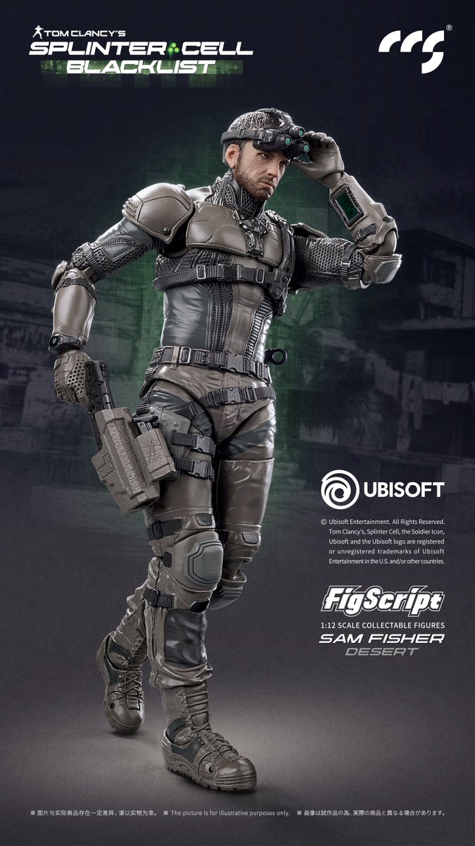 CCS_Site's tweet photo. CCS FigScript Series Sam Fisher (Desert) 1:12 Action Figure From @UBISOFT Splinter Cell : Blacklist. https://t.co/ZtYqP7WeEM