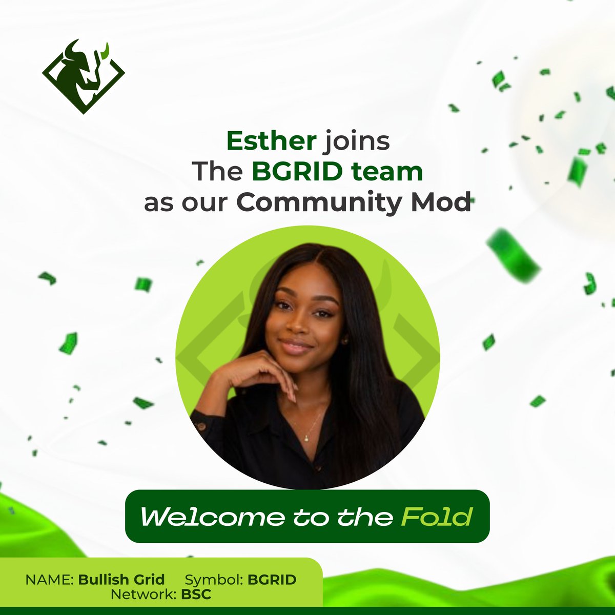 Bullishgrid's tweet photo. The $BGRID Community welcomes @Esthe15191Akpan as Our Community Moderator.

We appreciate your relentless work so far and wish you the very best going forward. https://t.co/ha5z7D1SnK