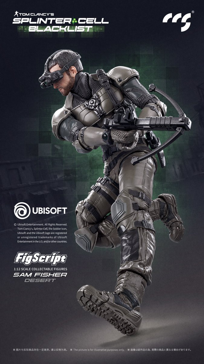 CCS_Site's tweet photo. As Commander of Fourth Echelon, Sam Fisher debuts in a desert tactical camo finish, outfitted with the SC-IS Sniper Rifle and fully rendered in a full stealth combat posture for desert theater operations. https://t.co/VGduMDRG00