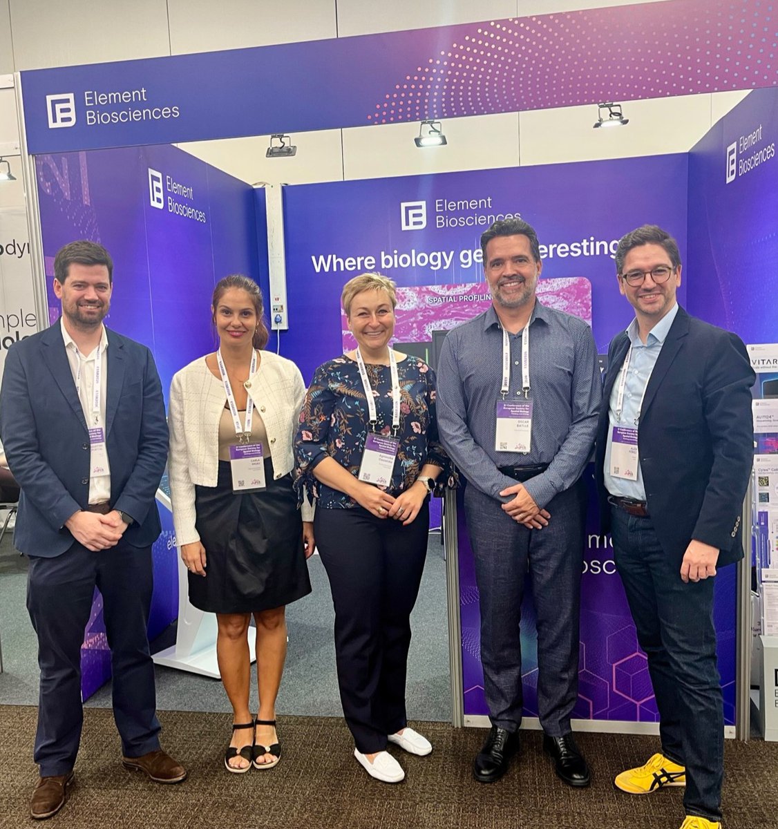 ElemBio's tweet photo. Great time at ESSB 2026 this week! 🧬 We loved connecting with the spatial biology community, learning about their research, and where the field is heading. Didn't catch us? Our team's happy to talk through your workflow and how AVITI24™ can support it.

#ESSB #SpatialBiology #Genomics