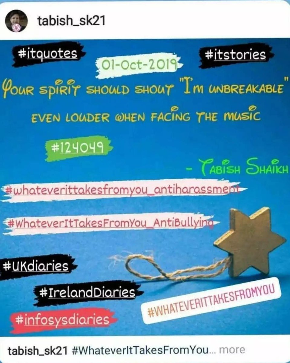 TabishSk21's tweet photo. Your spirit should shout "I'm unbreakable" even louder when facing the music!

#WhateverItTakesFromYou
#InfosysDiaries 

#amwriting 

#ITquotes
#itstories
#itconfessions

#whateverittakesfromyou_antiharassment
#antiharassment_whateverittakesfromyou https://t.co/SAdmjpv2Vs
