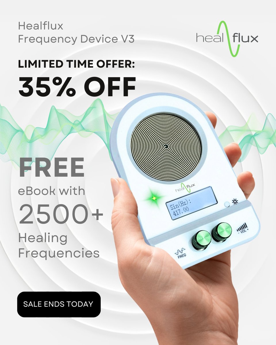 SchumannBotDE's tweet photo. 🏆 The #1 frequency device brand in the world.

Healflux V4 features:
✅ Pure Rife frequencies
✅ PEMF healing waves
✅ Small &amp; portable
✅ Safe &amp; tested

Don't settle for cheap copies.
50% OFF → https://t.co/ugvyA13Our

#Healflux #WellnessTech https://t.co/1CBbOnL1G5