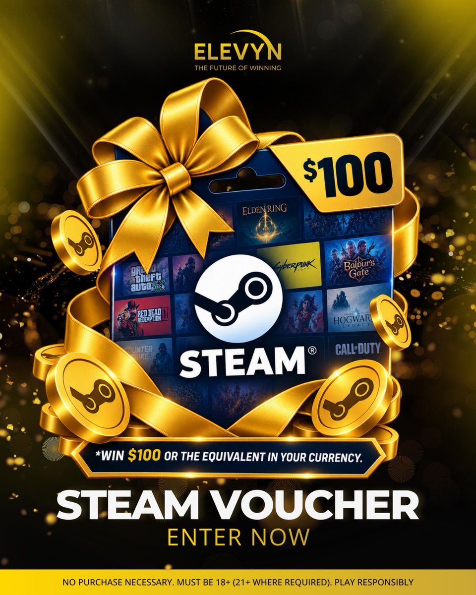 play_elevyn's tweet photo. 🎃NEW MONTH, NEW GIVEAWAY🎃

We're giving one lucky player the chance to win a $100 Steam Voucher, or the equivalent in your currency!

✅To enter:

✨ Follow Play Elevyn
❤️ Like this post
💬 Tell us which game you'd buy with the voucher

The winner will be announced 29th August!

Good luck! 🍀

Free to play. No purchase necessary. 21+. Void where prohibited by law. T&Cs apply. Play Responsibly."