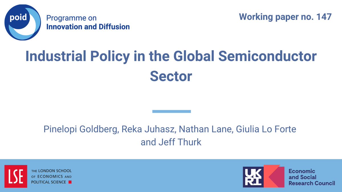 POID_LSE's tweet photo. Read the latest #POIDWorkingPaper: Industrial Policy in the Global Semiconductor Sector
By @PennyG_Yale, @juhreka13, @straightedge, @GiuliaLoForte and Jeff Thurk 
https://t.co/gyRmn8TRp3 https://t.co/oTrfFfYoNb