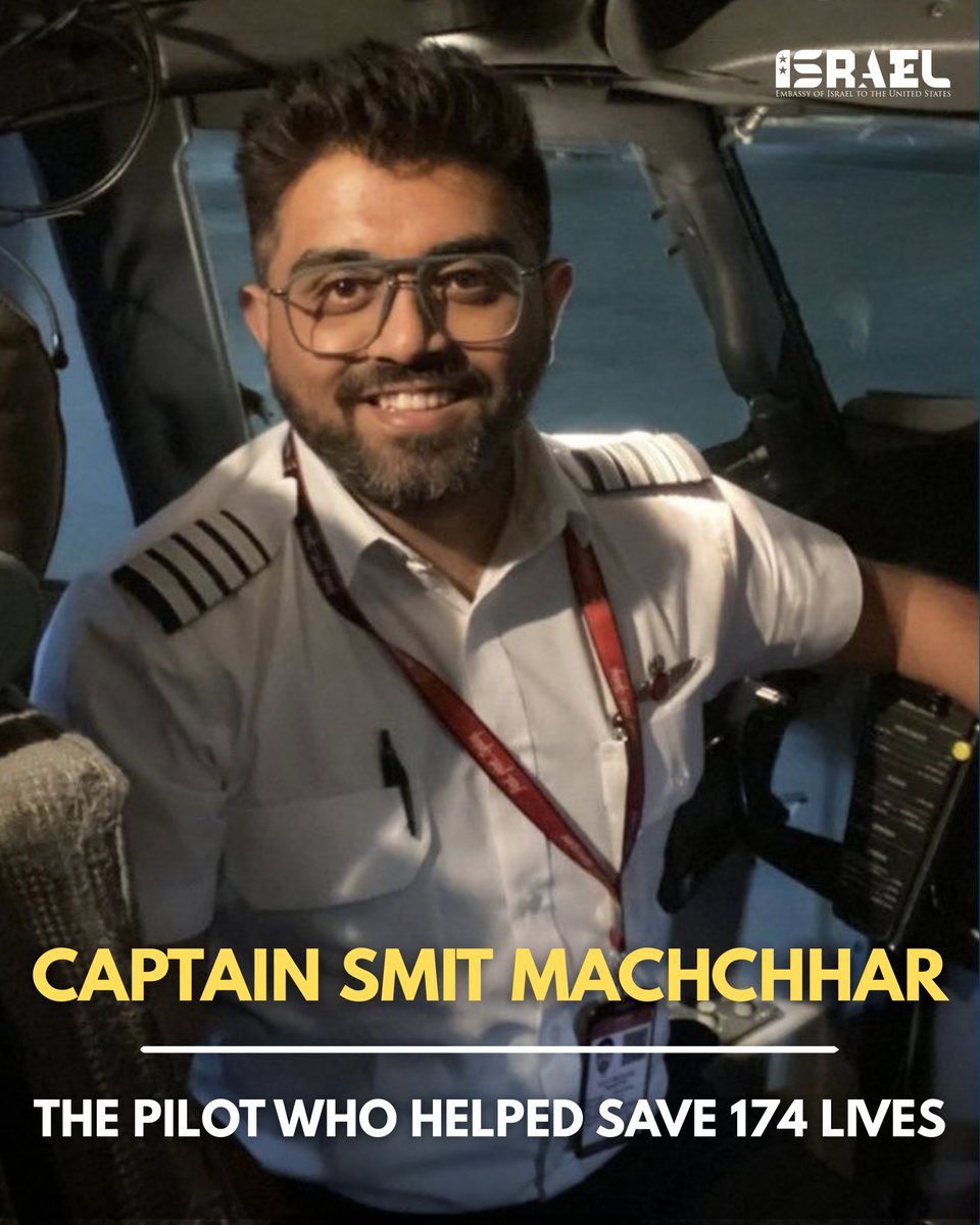 IsraelinUSA's tweet photo. This man is a hero.

Captain Smit Machchhar, the Indian captain of flydubai Flight 1073, fought back after being stabbed in the cockpit.

Despite being severely injured, he managed to unlock the cockpit door - allowing Israeli passengers and the Emirati crew to intervene and save all the passengers.

Together, their extraordinary courage saved 174 lives.

Indian. Israeli. Emirati.

Different nationalities. One extraordinary act of courage. 🇮🇳🇮🇱🇦🇪

We wish Captain Machchhar a full and speedy recovery.