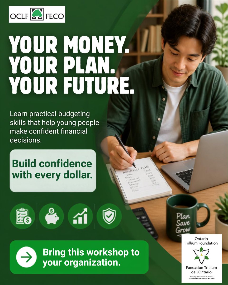OCLF_FECO's tweet photo. OCLF is seeking community partners to host financial literacy workshops for youth. Help young people build confidence in budgeting, saving, and planning for the future.

📩 Arezou Nooristani: arezou@oclf.org 

#MoneySkills #CommunityPartnerships #YouthSuccess #OCLF #OTFSupported https://t.co/2qGYYbbvHQ
