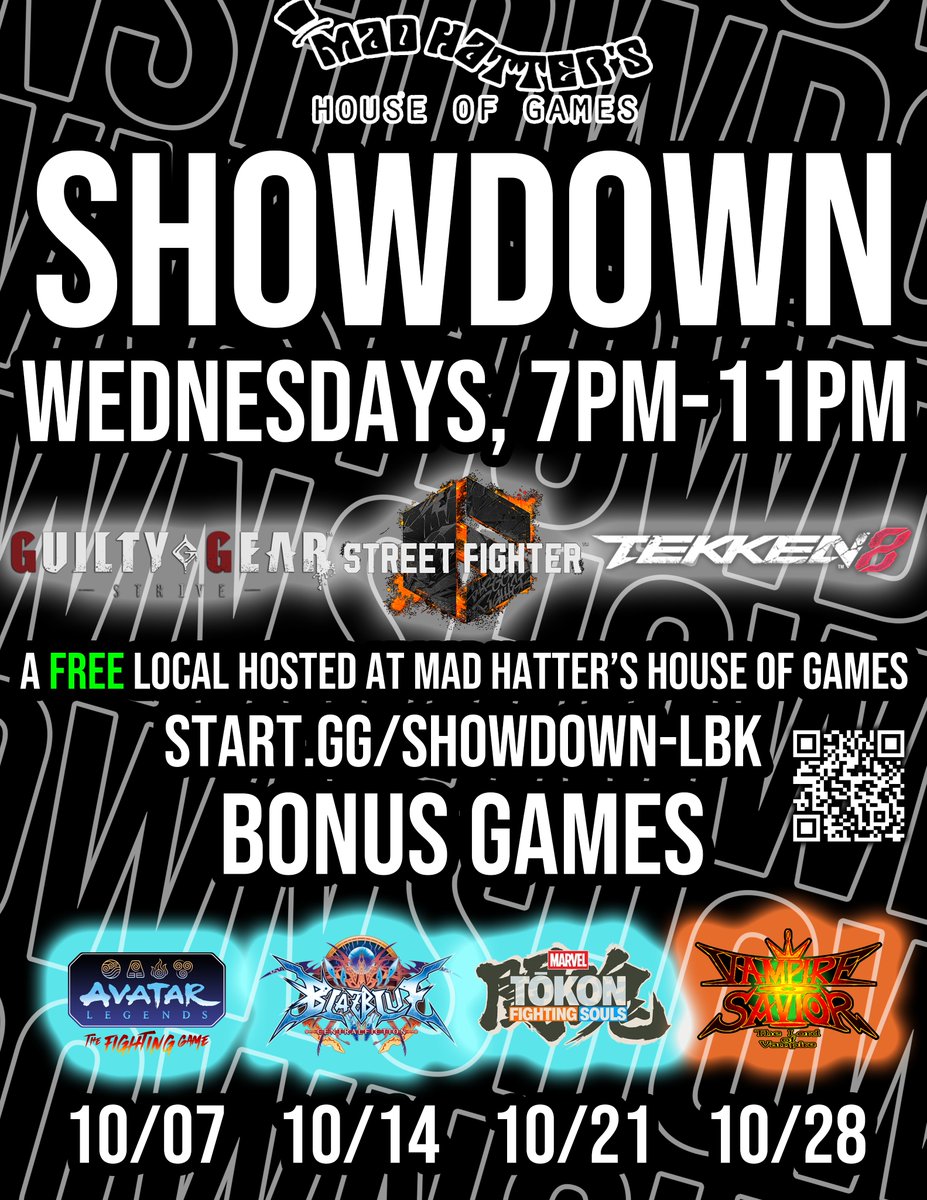 FGLEventsLLC's tweet photo. Here is our schedule for October over at Showdown! See y'all there... https://t.co/soFdXJssNl