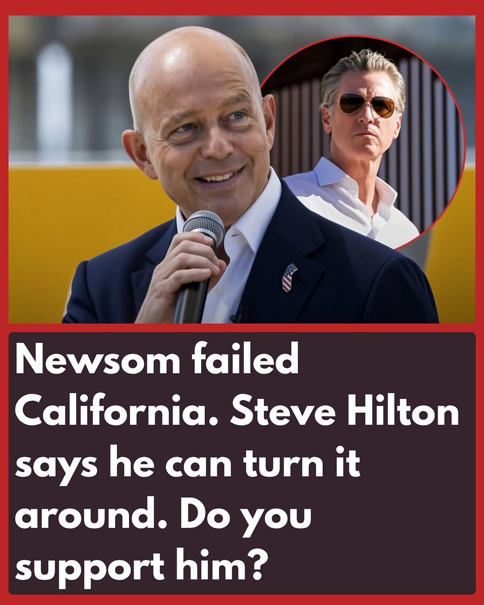 meisabella32's tweet photo. Newsom failed
California. Steve Hilton says he can turn it around. 

Do you support him? https://t.co/RLMGeCojmu
