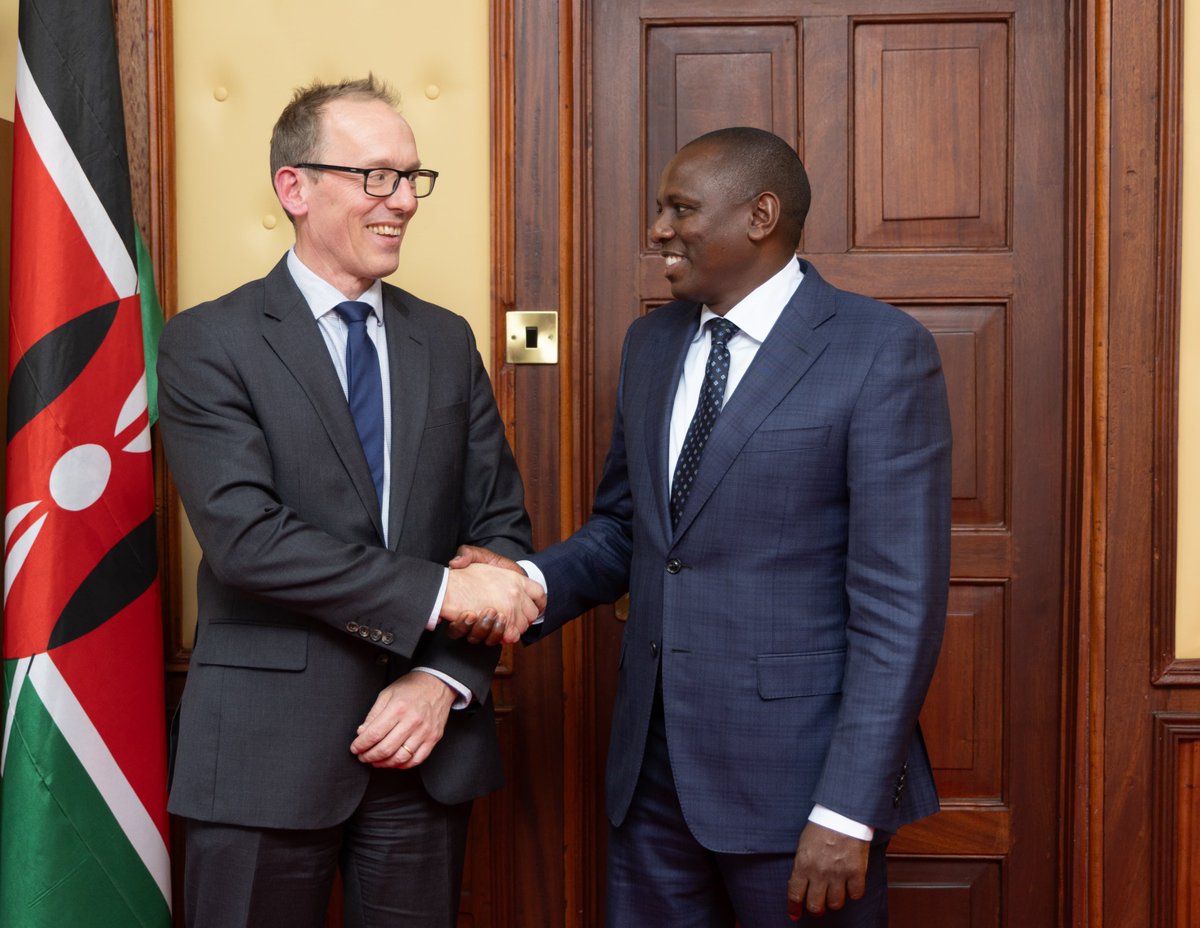 KIMANIICHUNGWAH's tweet photo. Received the British High Commissioner to Kenya, H.E. Matt Baugh, for a courtesy call.

We discussed the deepening of Kenya–UK relations and strengthening bilateral cooperation in areas of mutual interest. Kenya and the United Kingdom enjoy cordial and longstanding ties, and we remain committed to further strengthening this partnership for the mutual benefit of our peoples.

We look forward to continued engagement and closer cooperation.