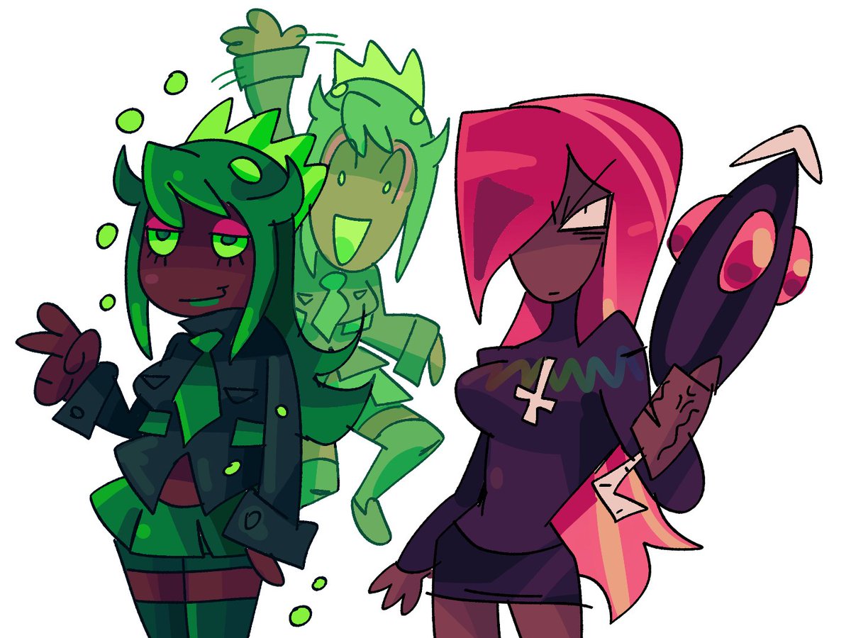 Plant__B1tch's tweet photo. OH YEAH when doing the entry i suddenly forgot how to colour for whatever stupid reason so i had to doodle eveyone out beforehand as like a mini ref,, heres a few i liked :p https://t.co/fxPw7AQByF