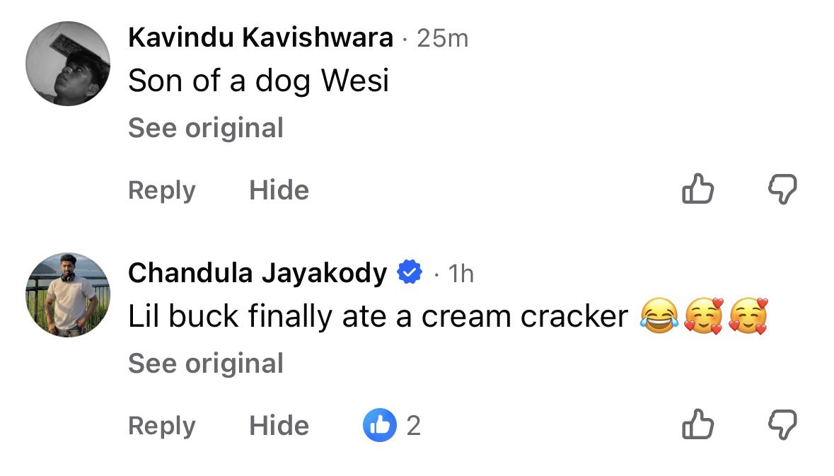 Thusi_Kumar's tweet photo. The reaction from Sri Lankans on Facebook is not denial that a child was murdered.

It is to celebrate the execution.

They’re laughing about it.

This is why Tamils say reconciliation is a fiction. https://t.co/44ZYg5rWIW