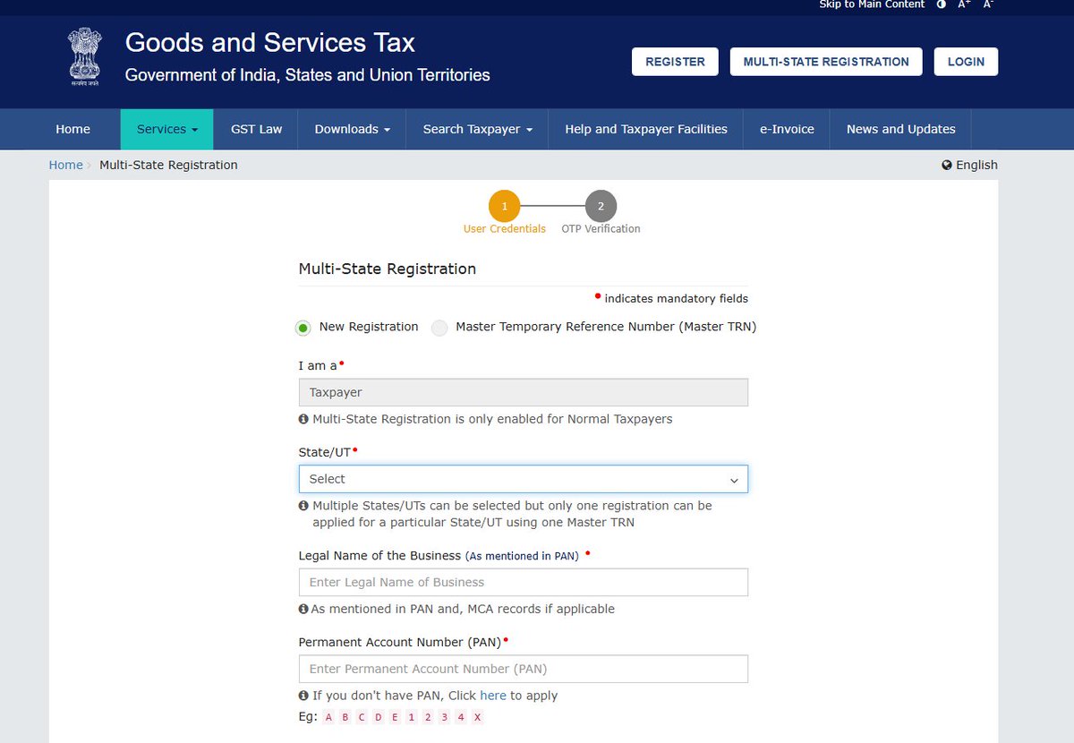 xuip95's tweet photo. Multi  State Registration Optionn is live on GST portal for Normal Taxpayers https://t.co/iLZvkRbABd