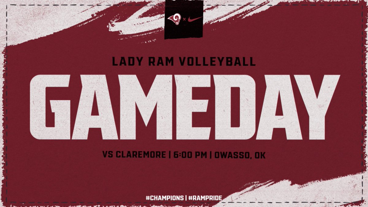 OwassoAthletics's tweet photo. 🏐Lady Ram Volleyball🏐
🆚Claremore
🕓6:00 PM
📺 https://t.co/LtF92VVuKw
📍Owasso, Ok
#CHAMPIONS | #RamPride https://t.co/ZoUakrQdc7