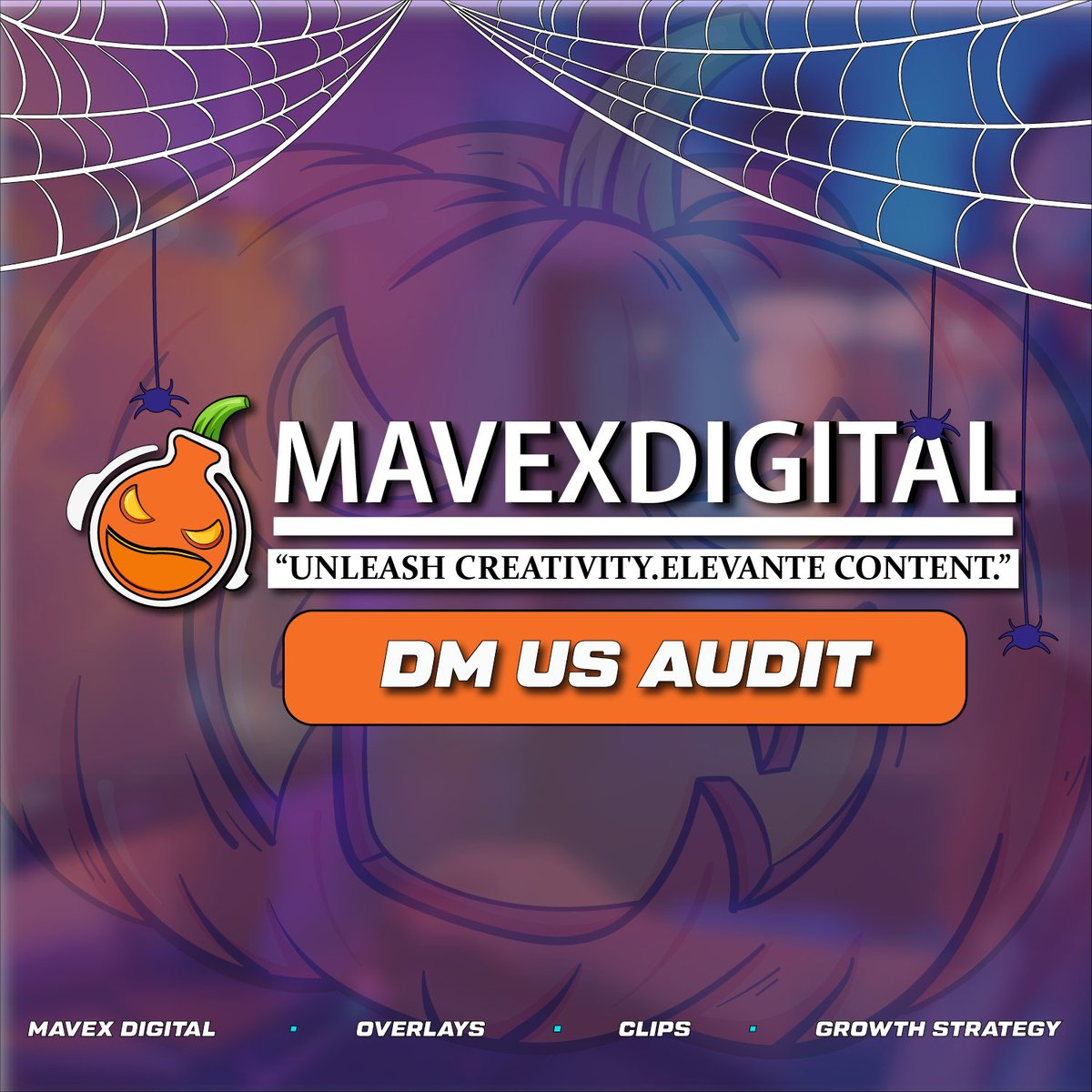 MAVEXDigital's tweet photo. Spooky season, scary good branding. 🎃 Full Halloween stream package now available: overlays, alerts, screens, emotes. DM "AUDIT" and we'll take a look at your setup.
#HalloweenStreamPack #TwitchOverlay #StreamerBranding https://t.co/lfcr3y4TFj