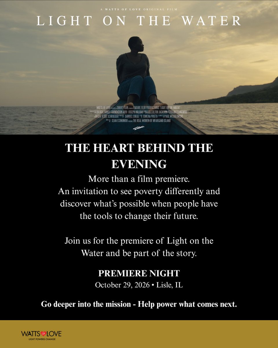 WattsofLove's tweet photo. Join Watts of Love for the premiere of Light on the Water.
October 29, 2026 | Lisle, Illinois

Reserve your seats today https://t.co/atioM10adN https://t.co/tdXBmD5VWI