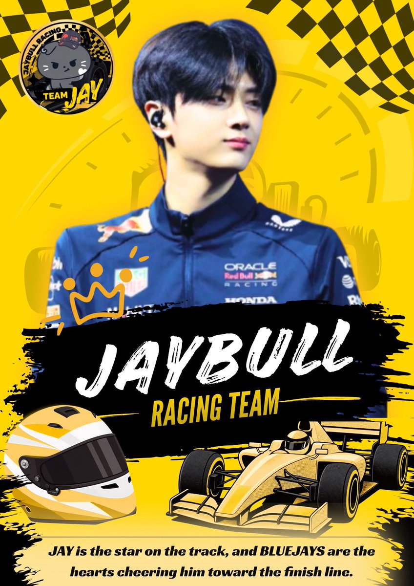 ENMamaGrandPrix's tweet photo. E1 DRIVER #JAY IS READY TO RACE FOR GRAND PRIX 2026! 💛

MEDIA CREW: @ENHYPENJAYHQ 
#TEAMJAYBULLRACING
#EMGP2026 #ENHYPEN
#REDBULLRACING https://t.co/fOU30qGi0w