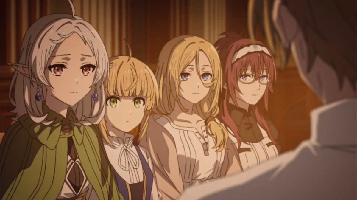 SelmaClaudel's tweet photo. Mushoku Tensei Season 3 Episode 14 ✅

Un épisode vraiment pas terrible pour conclure la partie 1 de cette troisième saison. Rudeus sait désormais ce qu’a vécu son alter égo du futur. Son but sera d’empêcher les mêmes erreurs et il décide d’en parler partiellement à Sylphie et Roxy. C’est drôle de voir que Sylphie semble avoir des craintes concernant Shizuka. Heureusement, Rudeus lui dit que sa future femme sera Eris. Rudeus se pose une tonne de questions et Sylphie le rassure. Il pose même une question étrange à Roxy en espérant qu’elle vive longtemps. Sylphie a trouvé Rudeus étrange et Roxy la rassure. Rudeus pense à ses trois objectifs et se souvient avoir aimé Eris. Il compte la contacter après en avoir parlé avec Sylphie et Roxy. Il se souvient que Aisha fut restée fidèle, malgré qu’il soit devenu la pire des ordures. Une fois à table, Rudeus compte rester irréprochable pour rendre hommage à leur bienveillance. Finalement, vient enfin le moment de sa discussion avec Sylphie et Roxy. Les deux savent qu’ils cachent un truc et Rudeus leur dit tout, sans forcément entrer dans les détails. Direct, il leur dit que quelqu’un leur veut du mal, mais Roxy le rassure et protègera sa famille en son absence. Et elle ne compte pas rester les bras croisés pendant qu’il se mettra en danger. Rudeus leur parle de prendre und troisième femme et Sylphie s’énerve et pensant direct à Shizuka. 🤣

Sylphie ne veut pas qu’il redevienne celui qu’il était avant. Rudeus repense à Eris qui s’est entraînée pour lui durant des années et qui a connu le désespoir comme lui. Sylphie à des doutes et à peur qu’elle blessé de nouveau Rudeus. Roxy est la plus mesurée et ne compte pas prendre de jugement tant qu’elle ne l’a pas rencontrée. Et c’est pareil pour Rudeus. Et si Sylphie s’y oppose, alors elle s’y opposera aussi. Rudeus fera un rêve et sera face à Homodeus. Ce dernier sait pour Oldeus, mais Rudeus calme le jeu. Homodeus souhaite que Rudeus s’en prenne directement à Orsted. Car il sait que ce dernier et un des enfant de Rudeus aura sa peau. Homodeus explique pourquoi il s’en est pris à Roxy et c’est parce que la vie qu’elle avait en elle était vulnérable. Il laissera Rudeus tranquille s’il tue Orsted. Rudeus se réveille en sursaut et apprend à ses femmes qu’il va devoir tuer quelqu’un. Il termine sa mettre et on retrouve Eris. Nina apprend à Eris les exploits de Rudeus et elle est contente. Isolte est également là et c’est à ce moment là que Eris reçoit une lettre. La pauvre Eris à du mal à la lire et Isolte la lit pour elle. Le passage le plus intéressant est celui où il dit qu’il va défier Orsted. Eris sourit et compte bien évidemment se dépêcher pour ne pas le louper. Et cette premiere partie se termine sous ces mots. 😅 #MushokuTensei3 #Isekai #Magie #Démons