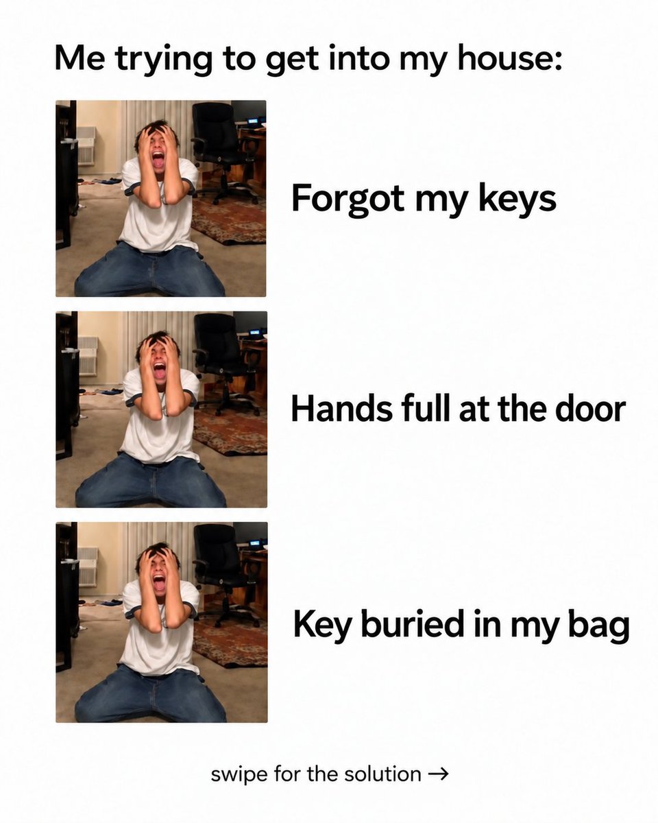 SwitchBot's tweet photo. Keys? Hands full? Bag chaos?
Lock Ultra Max said: pick a way in. 😌
Discover more 👇
Amazon: https://t.co/F03hqgYXVA
SwitchBot Official: https://t.co/5ZpazDRQE5
#SwitchBot #LockUltraMax #SmartLock https://t.co/8REwfSjtQT