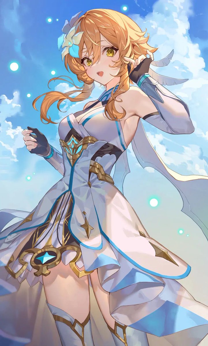 cloudynoises's tweet photo. @skiesti_ That 2nd one is Lumine from Genshin and you can’t tell me otherwise LMAO https://t.co/pp2g0cALn5
