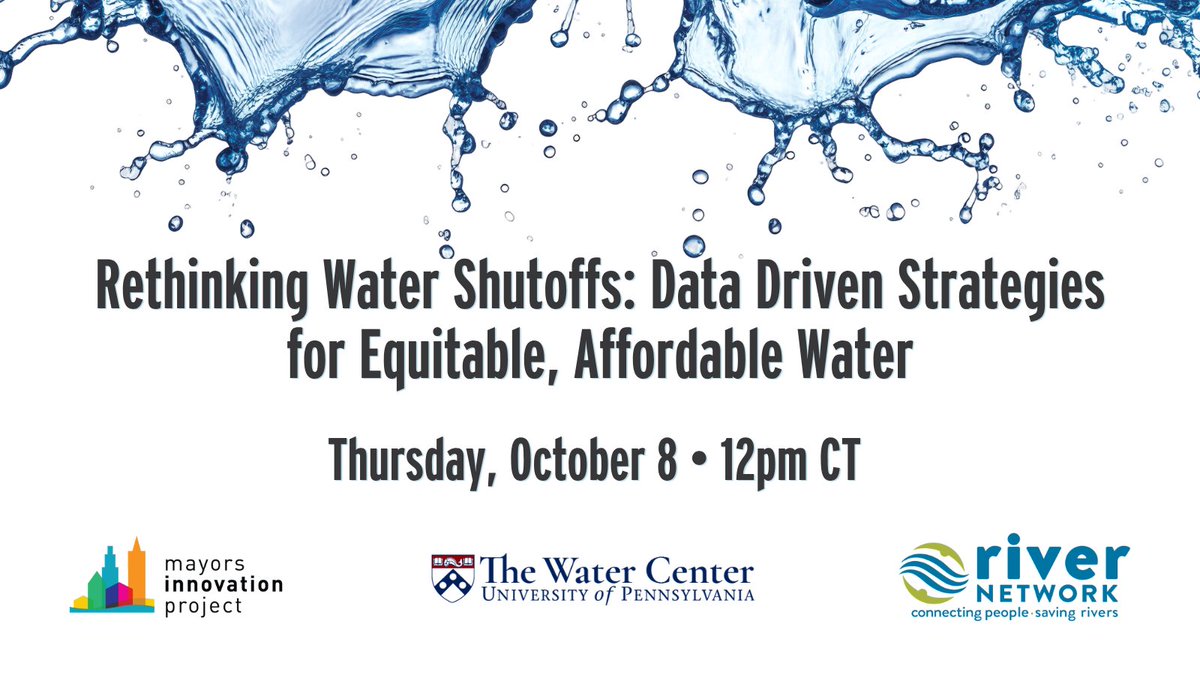 MayorInnovation's tweet photo. Join us next week on Oct. 8 for a practical conversation with water experts and municipal leaders on how cities can use better data, communications, and updated reconnection policies to advance water affordability while protecting utility revenue.💧 
https://t.co/axuULiOSJl https://t.co/2DpFuBqsp0