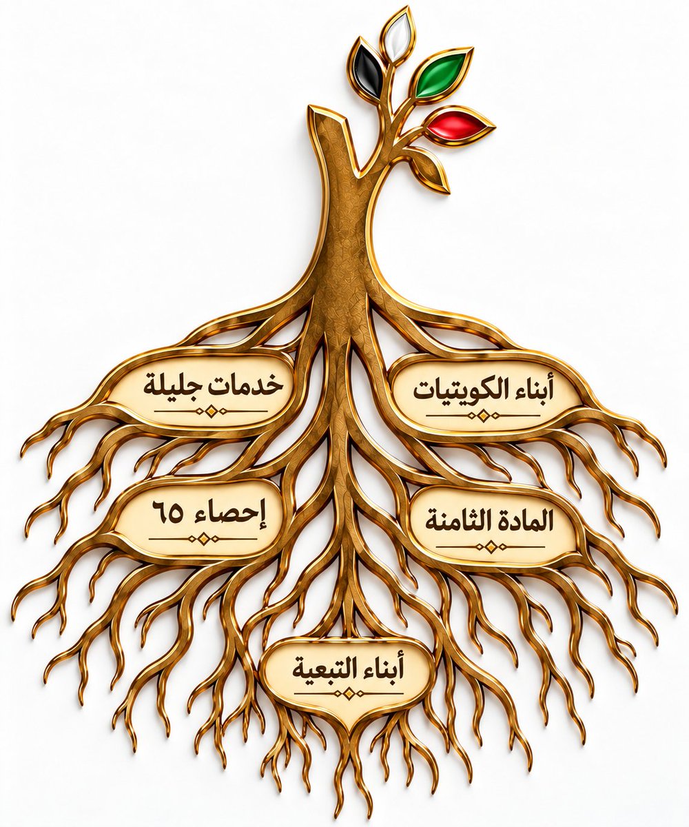 xq8xo's tweet photo. جذور الوطن لا تنسى من خدمها،
ولا تقاس قيمة الإنسان بأصله وحده، بل بما قدمه لوطنه من وفاء وعطاء.

خدمات جليلة، إحصاء ٦٥، أبناء الكويتيات، أبناء التبعيه ، والمادة الثامنة…
كلها جذور وملفات تحمل خلفها قصصا وأشخاصا ينتظرون الإنصاف.

فالوطن شجرة، والعدل هو الماء الذي يحفظ جذورها حية
#سحب_الجناسي