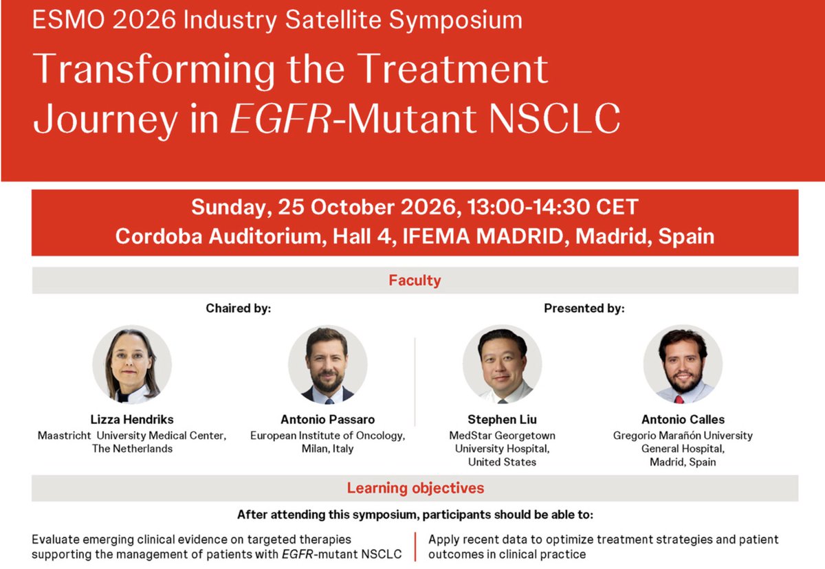 Stephen V Liu, MD ESMO 2026 slide: ESMO 2026 Industry Satellite Symposium