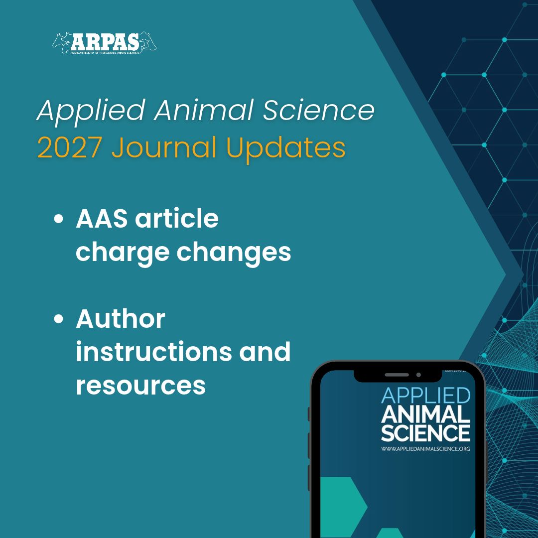 ARPAS_PAS's tweet photo. As we close out the final months of 2026, we want to reach out to share resources for your next #AppliedAnimalScience submission:

2027 APCs: https://t.co/VML0xRPs58 
AI policy: https://t.co/cdKIbKdqE5 
Instructions for authors: https://t.co/bgJc5Fw3op https://t.co/QRX1TuBInt