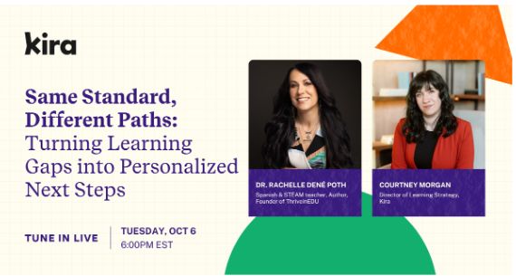 thriveinedu's tweet photo. Looking forward to the livestream with @Kira_Learning coming up on Tuesday, October 6th at 6:00 pm ET! Register here: https://t.co/MtlhrTJQvR Join us live or catch the resources and recording later!
#education #edchat #edtech #AI #highered #teaching #educacion #edleaders https://t.co/J0vC8St3C3