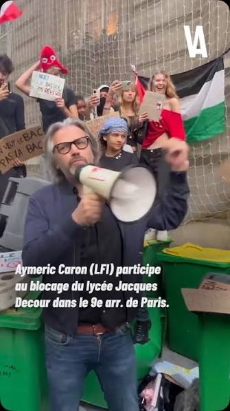 tcabarrus's tweet photo. "Une manœuvre de LFI" disent les services de renseignement. La France Insoumise joue avec le feu en organisant de prétendus blocus de lycées qui se transforment en violences urbaines, en chauffant à blanc les lycéens sous les harangues des députés insoumis en écharpe. Au risque d'une tragédie.