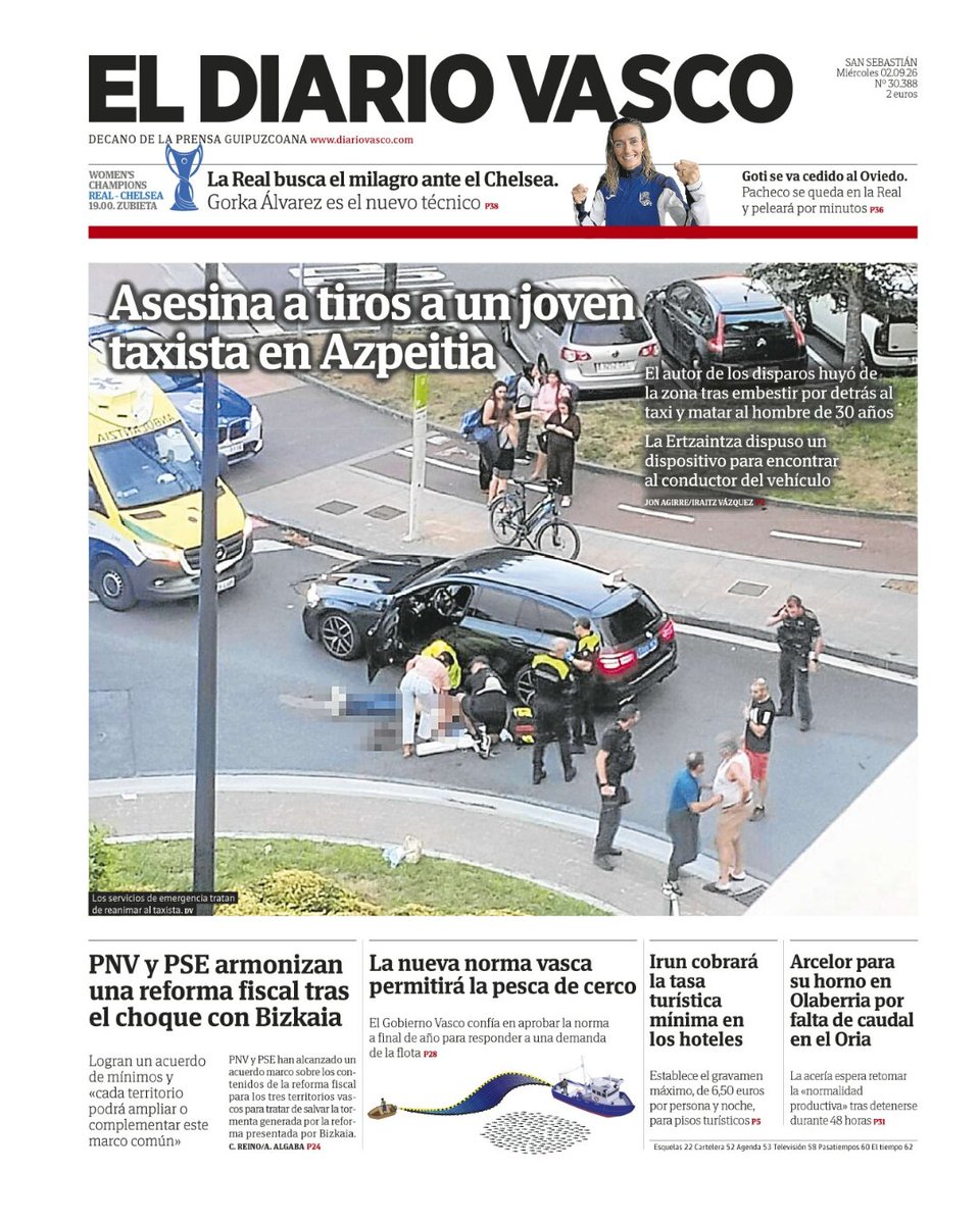 AnneFuessuydq's tweet photo. Photo by El Diario Vasco on September 1, 2026. It may show a car, a newspaper, and text. https://t.co/g9ySZOZAdf