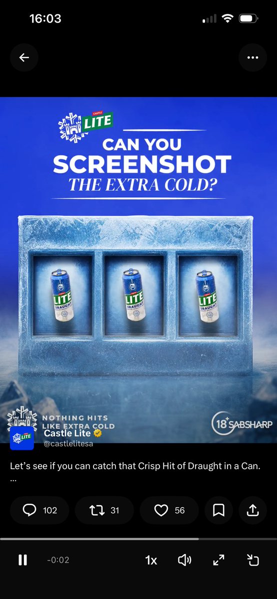 msmo_kenzie's tweet photo. @castlelitesa #NothingHitsLikeExtraCold ❄️🧊 https://t.co/cMGGDnTmPY