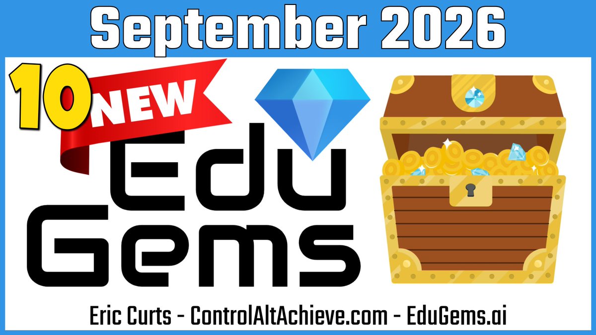 ericcurts's tweet photo. 💎 10 New EduGems from September 2026 - https://t.co/NOB5ciURes

📢 10 new AI prompts for schools (160 total)
🔗 Links &amp; descriptions for each
🖱️ Free to use &amp; copy
🏫 Great for any subject &amp; any grade

#edtech #GoogleEDU @GeminiApp @GoogleForEdu https://t.co/4P9hhoFAWN