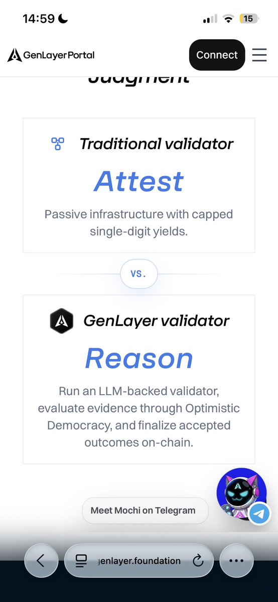 ddavinci_'s tweet photo. If you have never heard of GenLayer, skip the whitepaper and open the Validators tab. 

It explains the project faster.

The list in the screenshot is forty-six validators, and each one runs a different AI model. 

Their job is to agree on questions code cannot settle on its own. Not whether a transaction cleared, but whether something was delivered as promised. 

Judgments, not calculations.

That is the network. The @GenLayer Portal is the front door to it.

Builders, community members and those validators show up there by name. 

Sixteen stewards review what gets sent in. 

One account, X, Discord and GitHub linked to it, and every contribution recorded against you. 

The validators list is public, which is the part that made me stay. A network built on judgment, showing who is doing the judging.

https://t.co/LetYjEexuJ

Open the Validators tab and tell me which of the 46 you would check first.