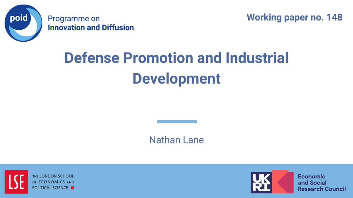 POID_LSE's tweet photo. Read the latest #POIDWorkingPaper: Defense Promotion and Industrial Development
By Nathan Lane

https://t.co/Q9rlOVie4w https://t.co/LXGk7Dx95Q
