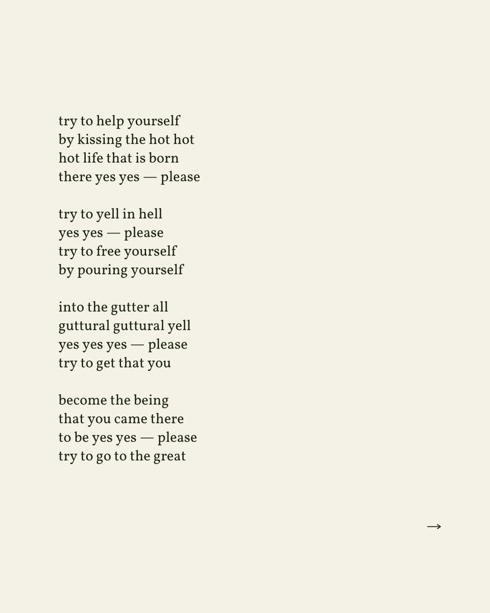 readalittlepoem's tweet photo. “Please try to go / to hell frequently / because you will / find the light there”

— Hannah Emerson
.
.
.

This poem appeared in The Kissing of Kissing by Hannah Emerson, published by Milkweed Editions, 2022. Shared here with deep gratitude. https://t.co/DxI2EBWl7e