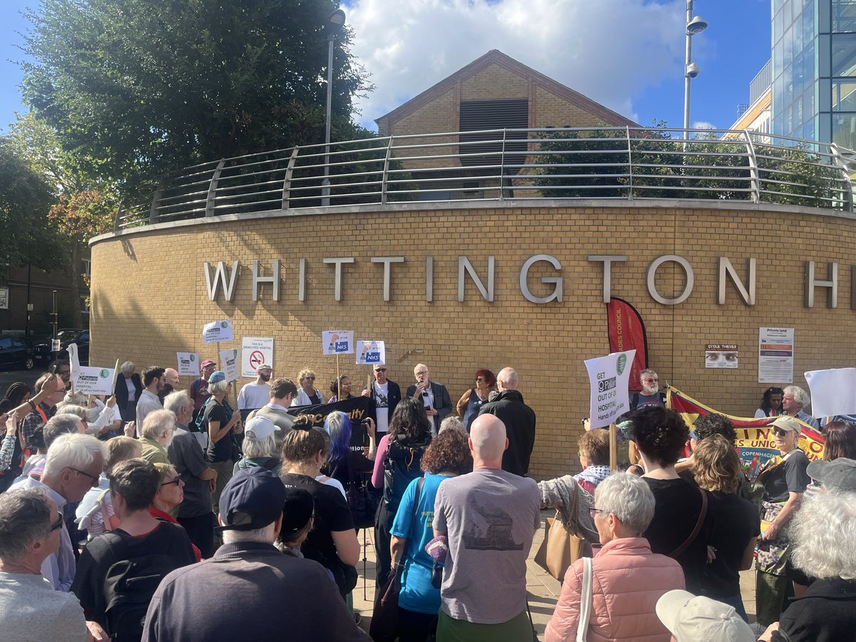 jeremycorbyn's tweet photo. Today, I joined local health workers and activists as part of a Global Day of Action against Palantir.

This is a company that has enabled mass surveillance &amp; genocide. Now, it has got its hands on NHS patient data.

We did not consent to this. Kick Palantir out of our NHS, now! https://t.co/aC2MbIwNwC