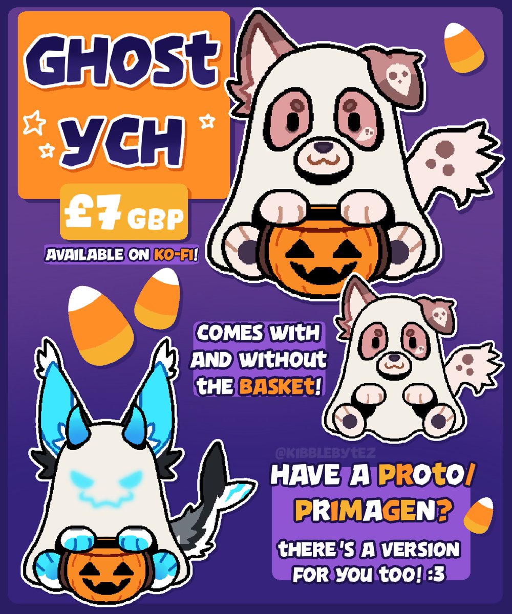 kibblebytez's tweet photo. 👻 Ghost YCH! 🎃

🍫 will be taken in batches to make it more manageable! Ping-list will be available in the comments

☕️ Kofi only! Link below 👀 https://t.co/lVuUEmI86X