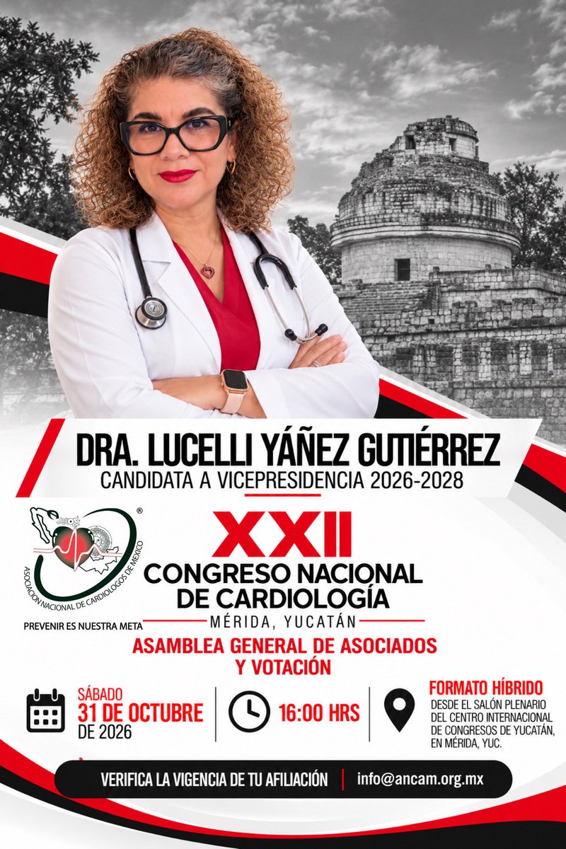 LucelliYaGutz's tweet photo. Nos vemos en la Asamblea General de Asociados y Votación de @ANCAM_MEXICO
Su participación fortalece el futuro de nuestra Asociación. Verifica la vigencia de tu afiliación.
📍 Mérida, Yucatán
🗓️ 31 oct
🕓 16:00 h
#ANCAM2026 https://t.co/9Rc9cUSMky